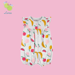 Romper xuất xịn cho bé gái từ sơ sinh đến 18 tháng cotton mỏng mát cho mùa hè