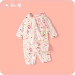 Body Cúc Giữa Dài Tay Hè Thu Mỏng Mát Cho Bé Nằm Điều Hoà 01BDD