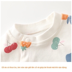 Bộ Body Thu Đông Dài Tay Cotton Mềm Mại Cho Bé 0-2 Tuổi 08BDD