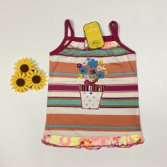 Áo 2 Dây Hè Cotton 100% Thấm Hút Mồ Hôi Cho Bé Gái