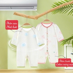 Body mỏng dài tay phối lưới mỏng mát cho bé sơ sinh mặc nằm điều hòa 20BDD