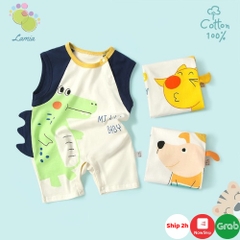 Bộ Body Đùi Sát Nách Mùa Hè Họa Tiết Đáng Yêu Cho Bé Trai, Bé Gái Sơ Sinh Lamia 30BDDU