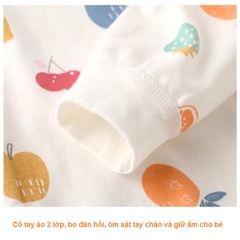 Bộ Body Thu Đông Dài Tay Cotton Mềm Mại Cho Bé 0-2 Tuổi 08BDD