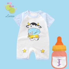 Bodysuits Body Cotton Hè Xuất Nhật Cho Bé Trai Bé Gái Sơ Sinh