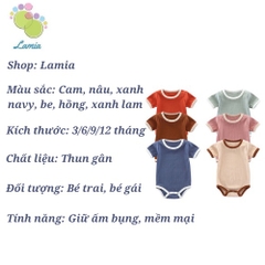 Bodysuit Có Tay Bộ Áo Liền Quần Mùa Hè Phong Cách Hàn Quốc Cho Bé Trai Bé Gái