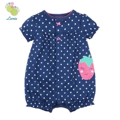 Romper xuất xịn cho bé gái từ sơ sinh đến 18 tháng cotton mỏng mát cho mùa hè