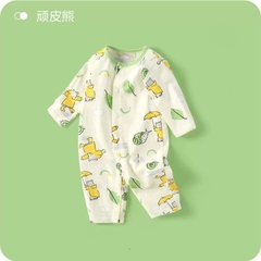 Body Cúc Giữa Dài Tay Hè Thu Mỏng Mát Cho Bé Nằm Điều Hoà 01BDD
