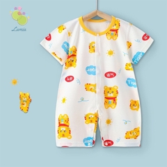 Body đùi hè cúc giữa vải thông hơi thoáng mát cho bé sơ sinh