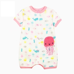 Romper xuất xịn cho bé gái từ sơ sinh đến 18 tháng cotton mỏng mát cho mùa hè