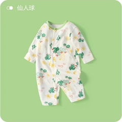 Body Cúc Giữa Dài Tay Hè Thu Mỏng Mát Cho Bé Nằm Điều Hoà 01BDD