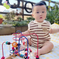 Bodysuit Sát Nách Họa Tiết Gấu Kẻ Cho Bé Sơ Sinh Mặc Mùa Hè Hàng Quảng Châu Cao Cấp 𝟑𝟏𝐁𝐃𝐒