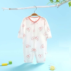 Body Cúc Giữa Dài Tay Hè Thu Mỏng Mát Cho Bé Nằm Điều Hoà 01BDD
