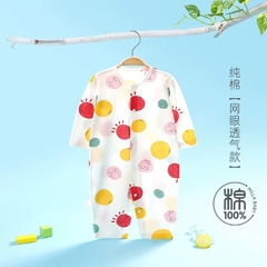 Body Cúc Giữa Dài Tay Hè Thu Mỏng Mát Cho Bé Nằm Điều Hoà 01BDD