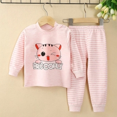 Bộ Đồ Dài Tay Thu Đông Cotton Len Cho Bé Trai Bé Gái Cao Cấp Từ 1-4 Tuổi