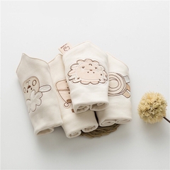 Khăn Yếm Tam Giác 2 Cúc Bấm Họa Tiết Đáng Yêu Chất Cotton Hữu Cơ Tự Nhiên An Toàn Cho Bé