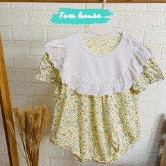 Bộ Đồ Liên Thân Body Đùi Hè Mỏng Mát Phong Cách Tiểu Thư Cho Bé Gái