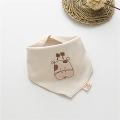 Khăn Yếm Tam Giác 2 Cúc Bấm Họa Tiết Đáng Yêu Chất Cotton Hữu Cơ Tự Nhiên An Toàn Cho Bé
