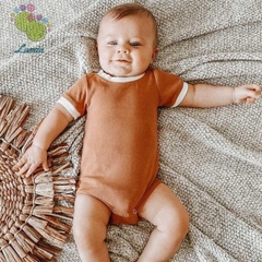 Bodysuit Có Tay Bộ Áo Liền Quần Mùa Hè Phong Cách Hàn Quốc Cho Bé Trai Bé Gái