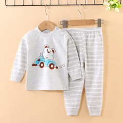 Bộ Đồ Dài Tay Thu Đông Cotton Len Cho Bé Trai Bé Gái Cao Cấp Từ 1-4 Tuổi