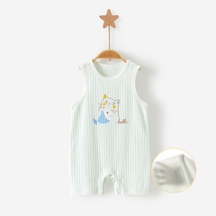 Bộ Áo Liền Thân Sát Nách Mùa Hè Mỏng Mát Hoạ Tiết Đáng Yêu Cho Bé Trai, Bé Gái Sơ Sinh 𝟑𝟗𝐁𝐃𝐃𝐔