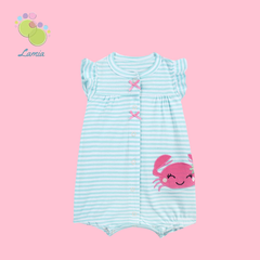 Romper xuất xịn cho bé gái từ sơ sinh đến 18 tháng cotton mỏng mát cho mùa hè