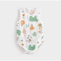 Bộ Bodysuit sát nách vải thông hơi thoáng mát mùa hè, họa tiết dễ thương cho bé trai, bé gái 𝟎𝟐𝐁𝐃𝐒