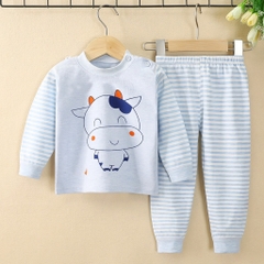 Bộ Đồ Dài Tay Thu Đông Cotton Len Cho Bé Trai Bé Gái Cao Cấp Từ 1-4 Tuổi