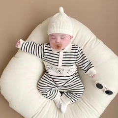 Body dài tay thu đông họa tiết gấu kẻ cho bé sơ sinh 𝟑𝟏𝐁𝐃𝐃