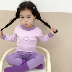 Bộ đồ dài tay cho bé trai bé gái mặc thu đông chất cotton nỉ co dãn ấm áp hàng Quảng Châu cao cấp 𝟎𝟖𝐁𝐃𝐓