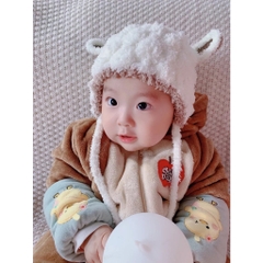 Nón mũ len giư ấm mùa đông chất liệu lông cừu loại 1 cho bé trai bé gái 1-4 tuổi 𝐌𝟓