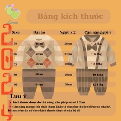 Bộ body 𝐂𝐨𝐭𝐭𝐨𝐧 dài tay phong cách công tử cho bé trai sơ sinh mặc tết, đầy tháng, thôi nôi 𝟑𝟔𝐁𝐃𝐃