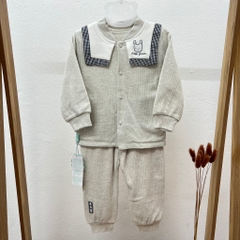 Bộ dài tay thu đông cotton 2 lớp dày dặn cho bé trai bé gái sơ sinh hàng Quảng châu cao cấp 𝟎𝟕𝐁𝐃𝐓