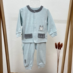Bộ dài tay thu đông cotton 2 lớp dày dặn cho bé trai bé gái sơ sinh hàng Quảng châu cao cấp 𝟎𝟕𝐁𝐃𝐓