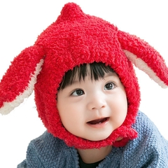 Mũ Len Lông Cừu Tai Thỏ Cài Cúc Đáng Yêu cho Bé Trai Bé Gái