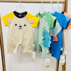 Bộ Áo Liền Quần Tay Ngắn Chất Liệu Cotton Thời Trang Mùa Hè Cho Bé Sơ Sinh 𝟏𝟕𝐁𝐃𝐃𝐔