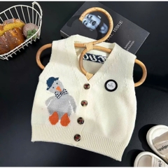 Gile len cúc giữa cho bé trai bé gái họa tiết chú vịt đáng yêu hàng Quảng Châu cao cấp