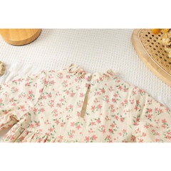 Set váy babydoll hoa nhí kèm áo len hồng đính hoa hàng Quảng Châu cao cấp cho bé gái 𝐒𝐀𝐕𝐋𝟏