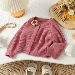 Set váy babydoll hoa nhí kèm áo len hồng đính hoa hàng Quảng Châu cao cấp cho bé gái 𝐒𝐀𝐕𝐋𝟏