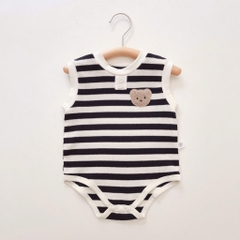 Bodysuit Sát Nách Họa Tiết Gấu Kẻ Cho Bé Sơ Sinh Mặc Mùa Hè Hàng Quảng Châu Cao Cấp 𝟑𝟏𝐁𝐃𝐒
