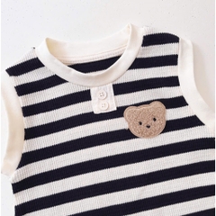 Bodysuit Sát Nách Họa Tiết Gấu Kẻ Cho Bé Sơ Sinh Mặc Mùa Hè Hàng Quảng Châu Cao Cấp 𝟑𝟏𝐁𝐃𝐒