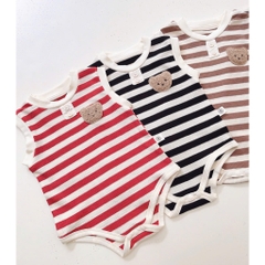 Bodysuit Sát Nách Họa Tiết Gấu Kẻ Cho Bé Sơ Sinh Mặc Mùa Hè Hàng Quảng Châu Cao Cấp 𝟑𝟏𝐁𝐃𝐒