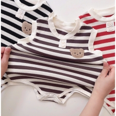 Bodysuit Sát Nách Họa Tiết Gấu Kẻ Cho Bé Sơ Sinh Mặc Mùa Hè Hàng Quảng Châu Cao Cấp 𝟑𝟏𝐁𝐃𝐒