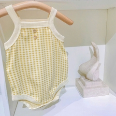 Bodysuit 2 dây chất cotton mỏng mát thấm hút mồ hôi cho bé sơ sinh mặc mùa hè 𝟏𝟐𝐁𝐃𝐒𝟐𝐃