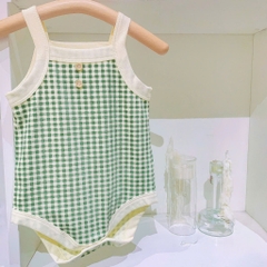 Bodysuit 2 dây chất cotton mỏng mát thấm hút mồ hôi cho bé sơ sinh mặc mùa hè 𝟏𝟐𝐁𝐃𝐒𝟐𝐃