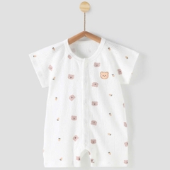 Body đùi cộc tay cúc giữa vải cotton thông hơi mềm mại thấm hút mồ hôi cho bé sơ sinh mặc mùa hè 𝟐𝟖𝐁𝐃𝐃𝐔