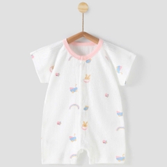 Body đùi cộc tay cúc giữa vải cotton thông hơi mềm mại thấm hút mồ hôi cho bé sơ sinh mặc mùa hè 𝟐𝟖𝐁𝐃𝐃𝐔