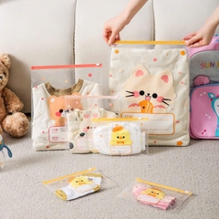 Túi zip đựng quần áo, đồ dùng cá nhân cho bé khi đi du lịch chống bụi, chống nước họa tiết hoạt hình dễ thương
