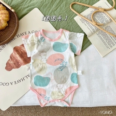 Bodysuits Cộc Tay Mùa Hè Cotton Thoáng Mát Mùa Hè Cho Bé Trai, Bé Gái 01BDS