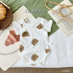Bodysuits Cộc Tay Mùa Hè Cotton Thoáng Mát Mùa Hè Cho Bé Trai, Bé Gái 01BDS