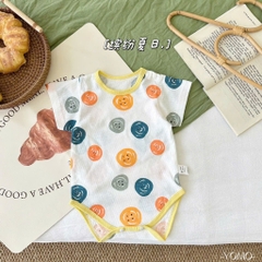 Bodysuits Cộc Tay Mùa Hè Cotton Thoáng Mát Mùa Hè Cho Bé Trai, Bé Gái 01BDS